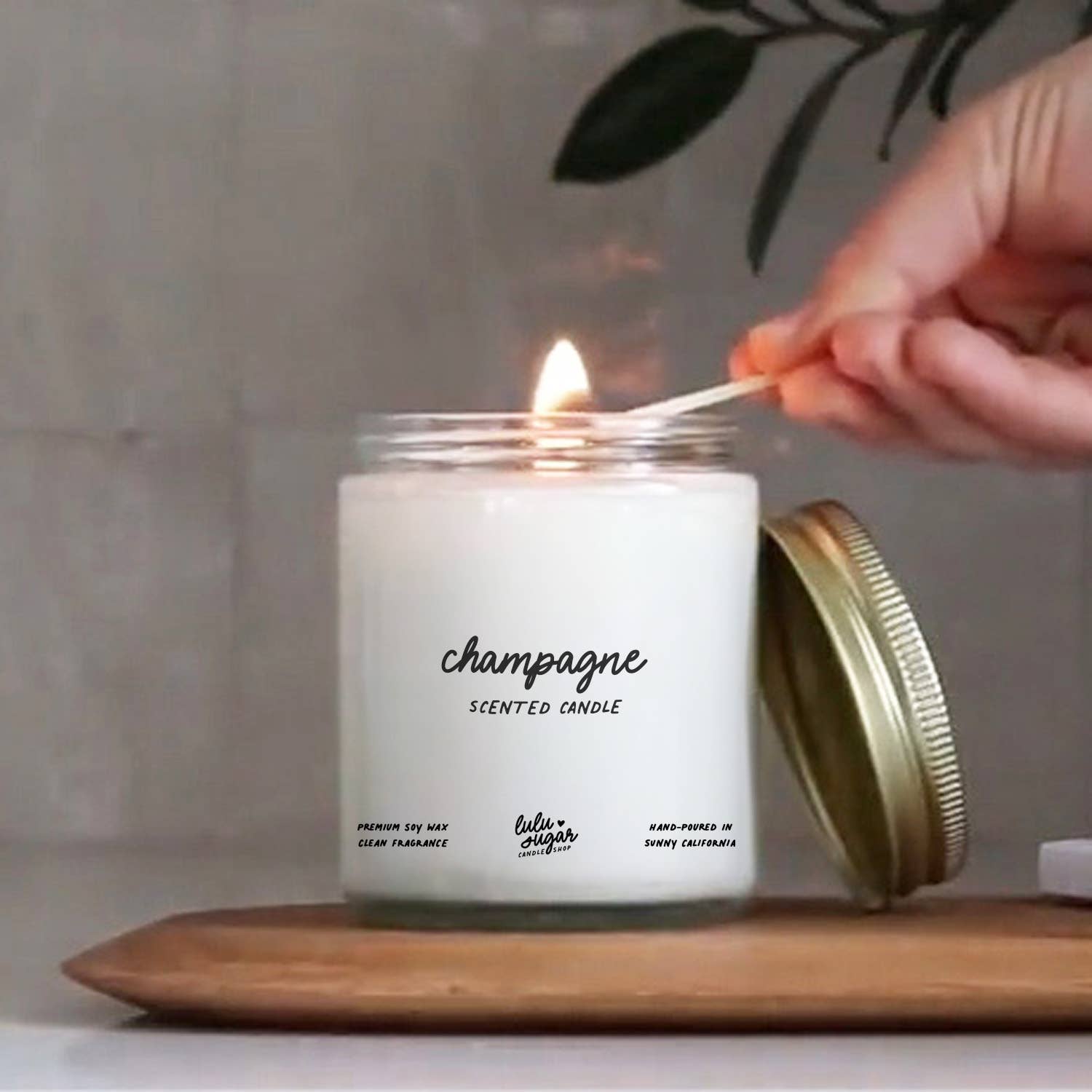 Lulu Sugar - Wholesale Jar/Filled Candle - Champagne Scented Candle - Boxed Candle1