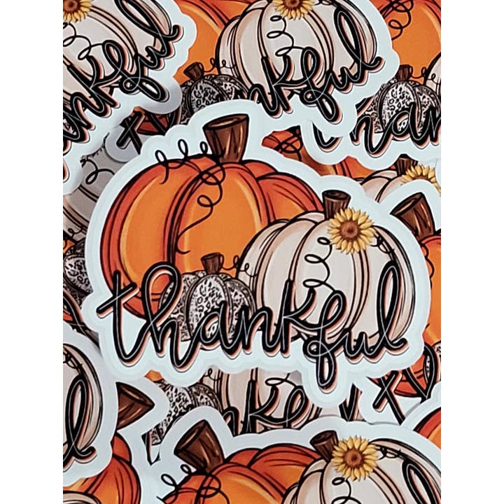 Thankful leopard pumpkins Die cut sticker 3-5 Business Day TAT for wholesale by It's Transfer Time