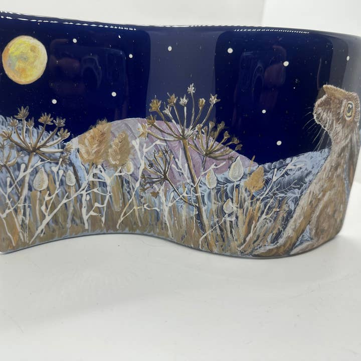 Ally Glass Studio – wholesale Decorative tabletop object – Moon Hare Midnight Meadow6