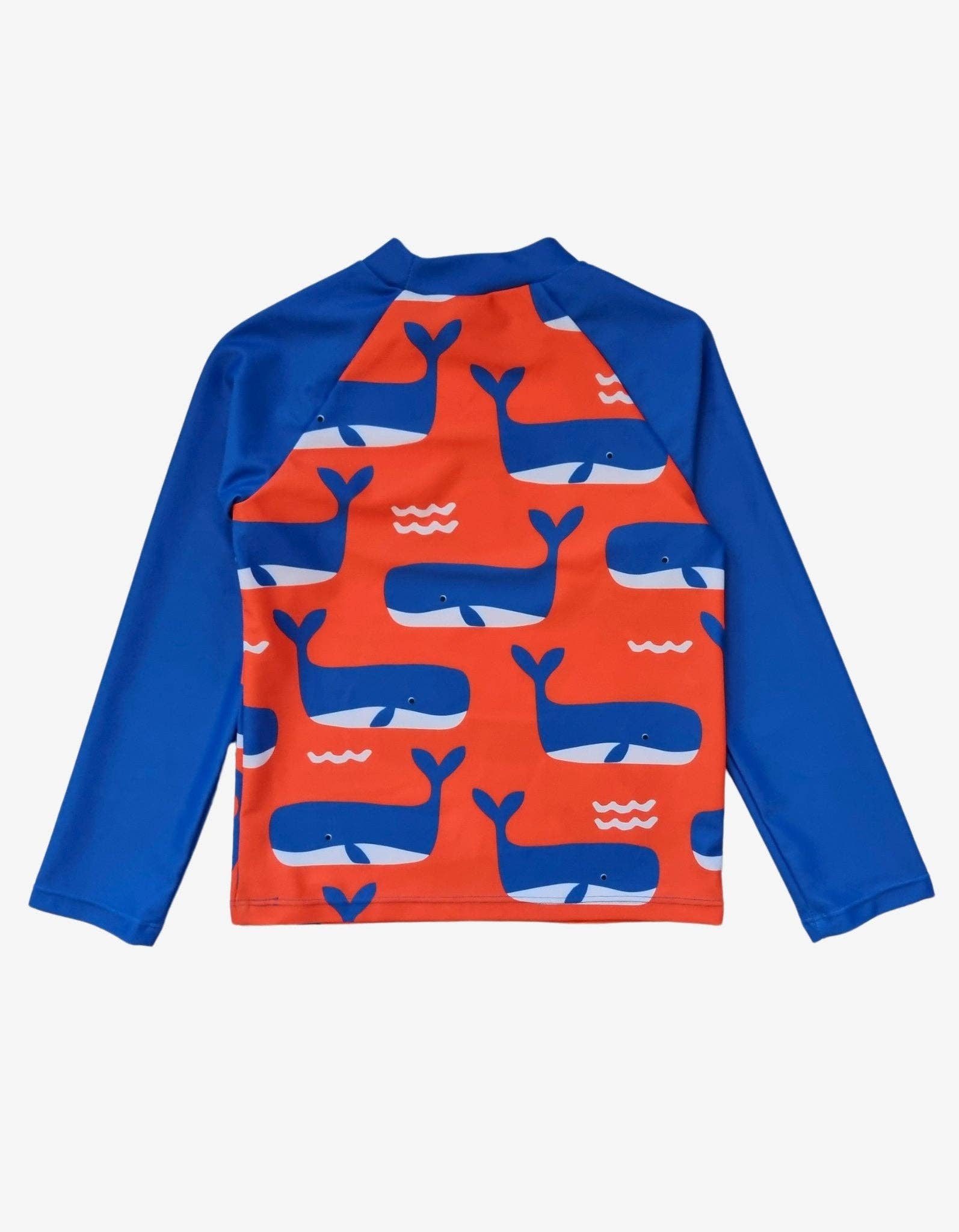 Toby Tiger GmbH - Wholesale Swim Top - Kids - Kinder Badeshirt langarm mit Wal und Wellen-Druck, UV-Schutz UPF 50+3