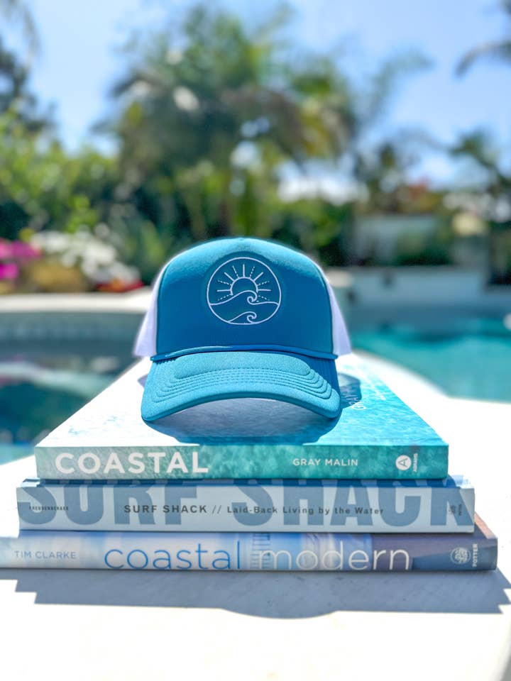 Emerald Bay Sun Waves Trucker for wholesale by Four Boys of Summer LLC