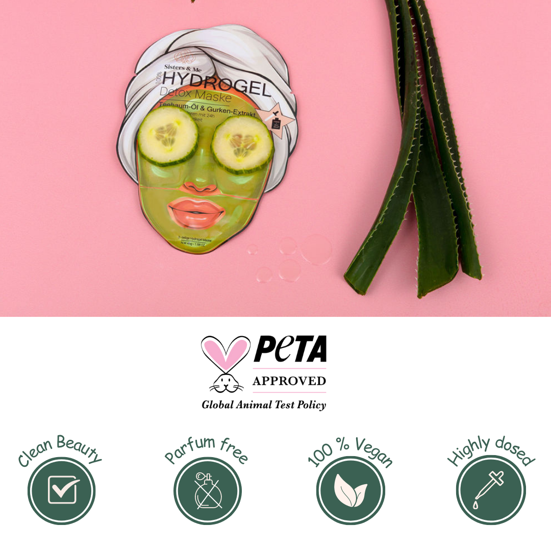 Sisters & Me GmbH - Wholesale Skincare Face Mask - 5X HYDROGEL DETOX MASK WITH TEA TREE OIL & CUCUMBER EXTRACT11