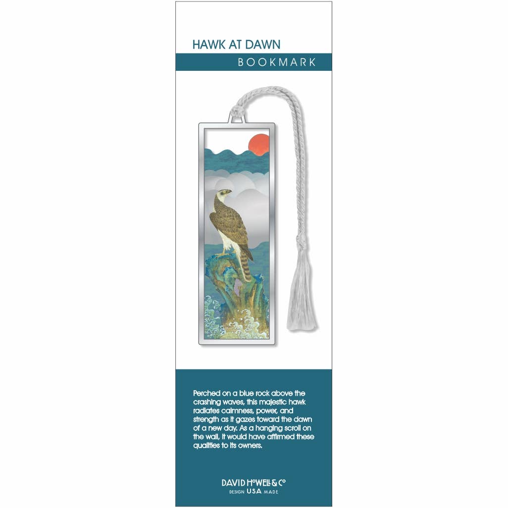 David Howell and Company - Wholesale Bookmark - Hawk At Dawn Metal Bookmark, MADE in USA1