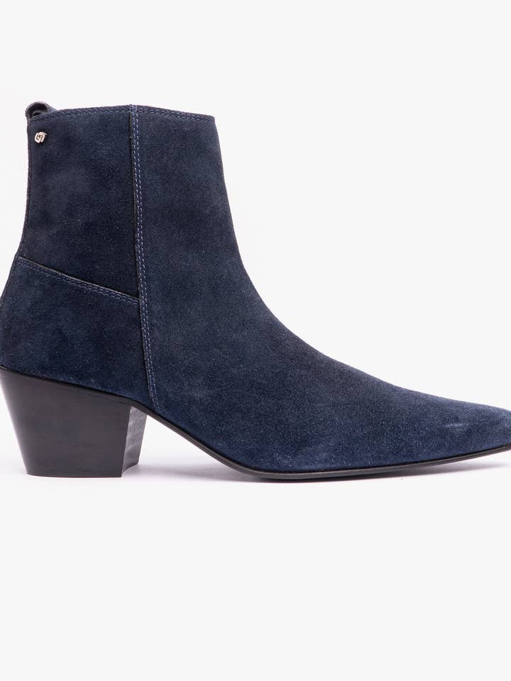 LENNON Mens Cuban Heel Boots Navy Suede for wholesale by Club Cubano