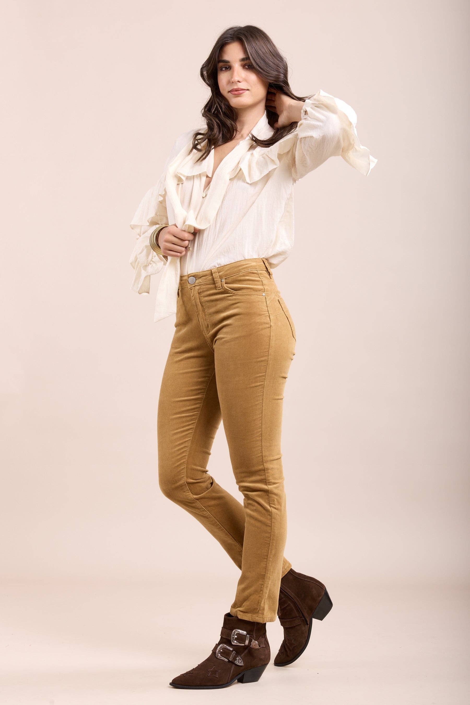 Toxik3 - Wholesale Pants - Women's - Toxik3 pantalon slim push-up stretch en velours milleraies17