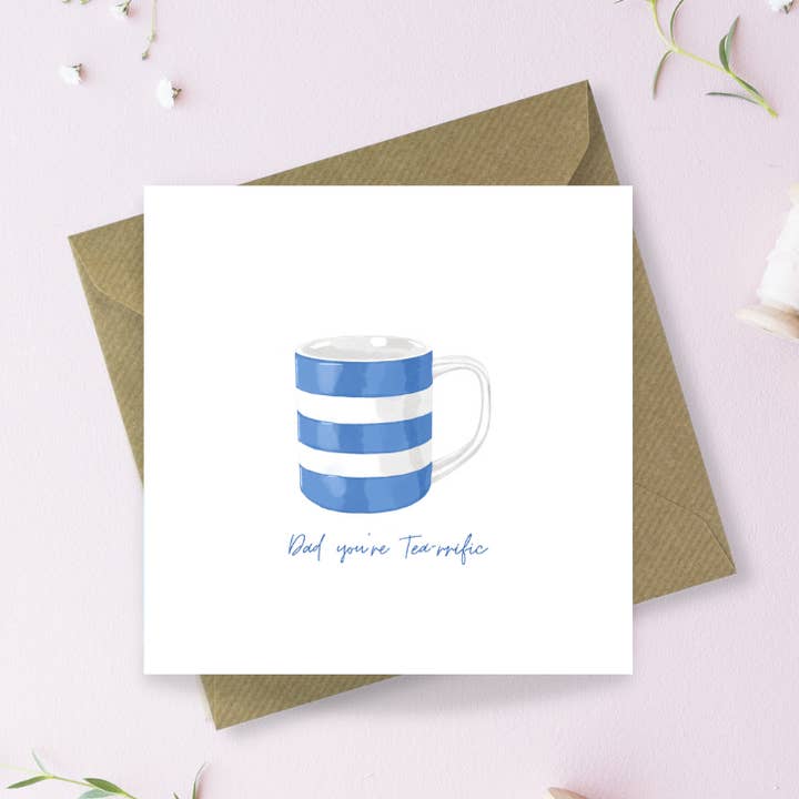 Dad, you’re tea-rrific Greetings Card for wholesale by Sayers Studio