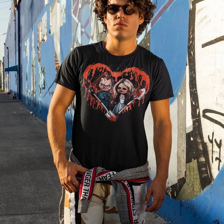 Halloween Horror Shirt, Chucky and Tiffany Shirt, Halloween for wholesale by OneStopSapphireShop