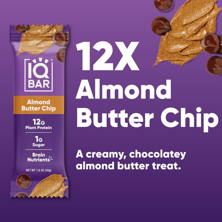 IQBAR - Wholesale Snack bar - IQBAR Almond Butter Chip | Brain + Body Keto Protein Bars1