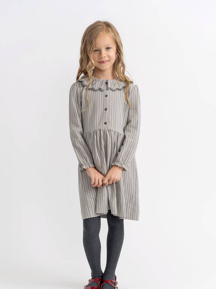 Vestido às Riscas Tecido por atacado de Hush.Shop