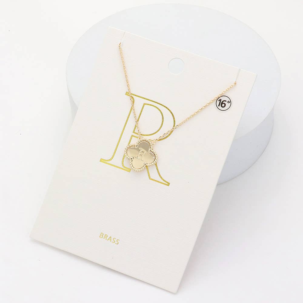 Sensibling Corp. - Wholesale Pendant/Charm Necklace - Quatrefoil Initial I Pendant Necklace
17