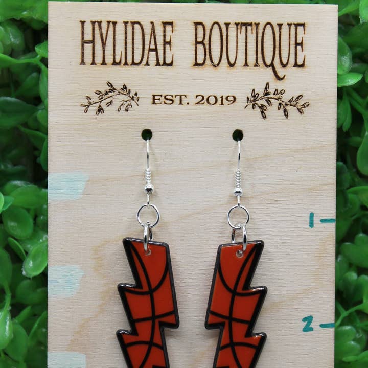 Hylidae Boutique – Brincos de argola por atacado – Parafusos de iluminação de basquete • Brincos pendurados0