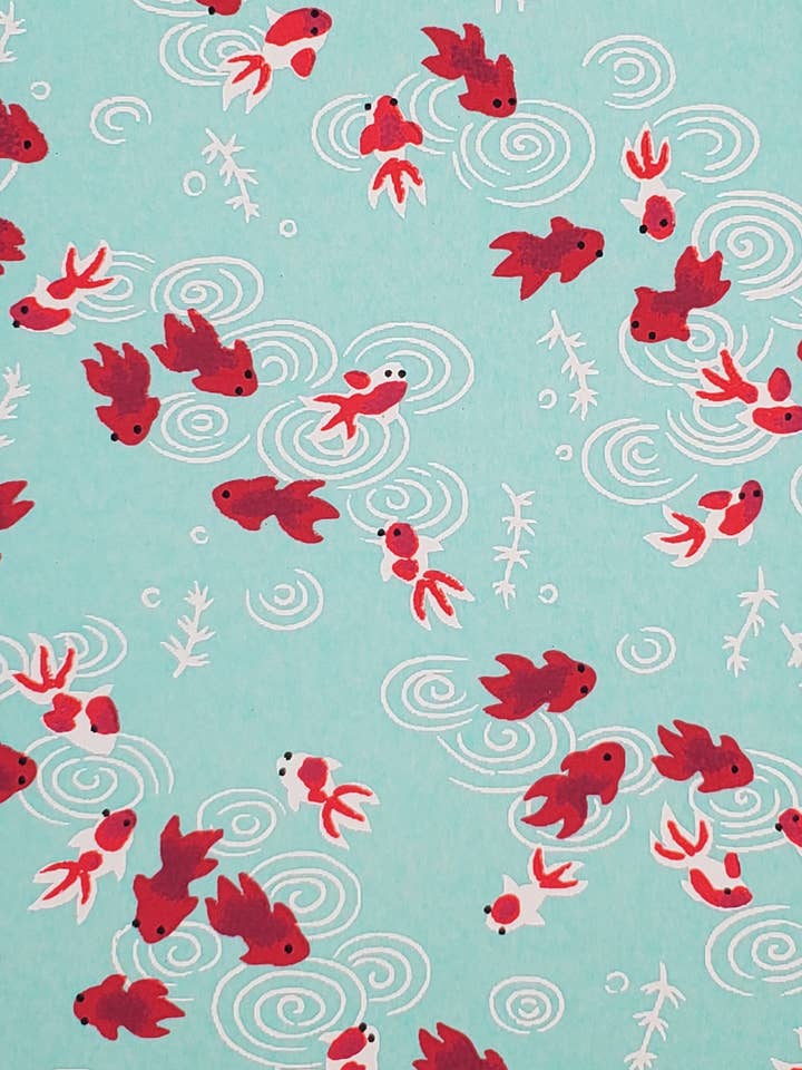 Yuzenshi: Goldfisch auf Hellblau für den Großhandel von Aitoh Company