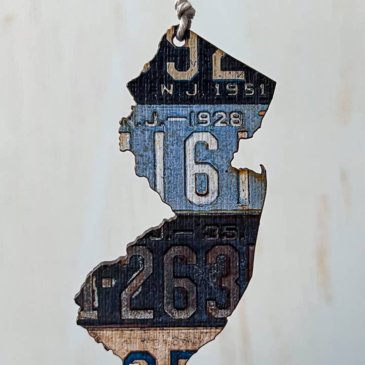 New Jersey Vintage License Plate Ornament or Magnet for wholesale by Juniper & Spruce
