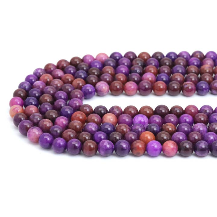 BestBeads&Beyond - Vendita all'ingrosso Perline - Perline lisce rotonde in giada sugilite, Sku #U2119