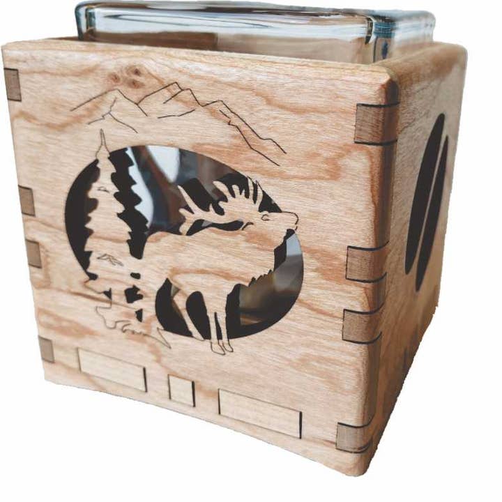 0108 Elk Candle Holder for wholesale by Wood You Tell Me, Inc.