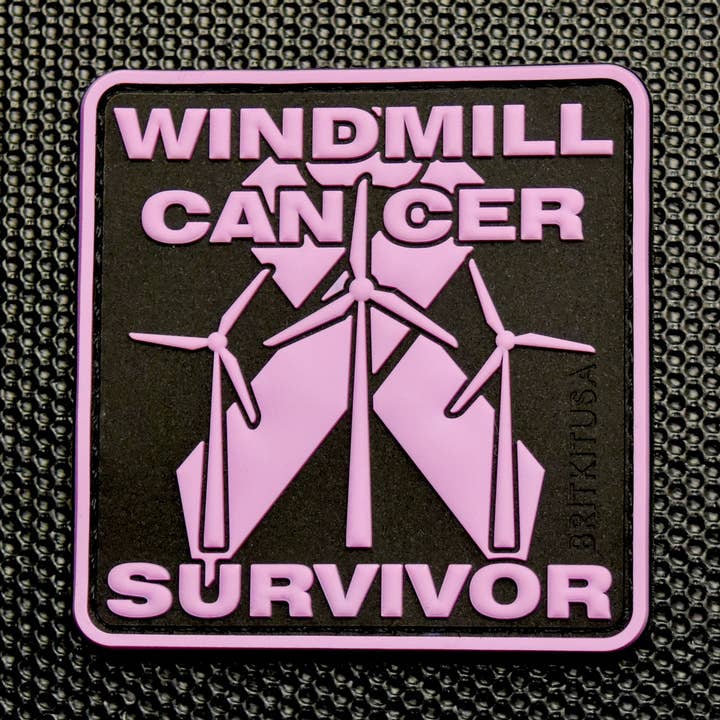 Windmühlen-Krebsüberlebender 3D PVC Moralabzeichen für den Großhandel von BritKitUSA