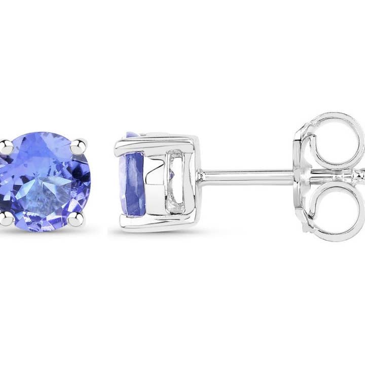 Brincos de Prata de Lei 925 com Pedra Preciosa Tanzanite Criada por atacado de Donatello gian