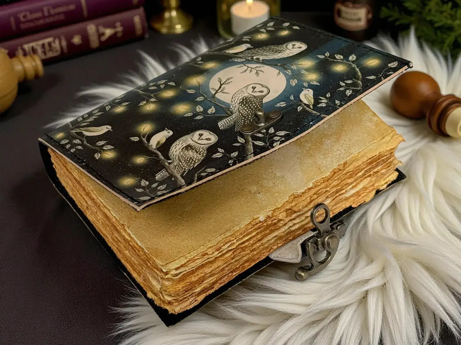 MNM HANDICRAFTS – wholesale Journal/diary – Owl Leather Journal – Gothic Grimoire Book of Shadows 2