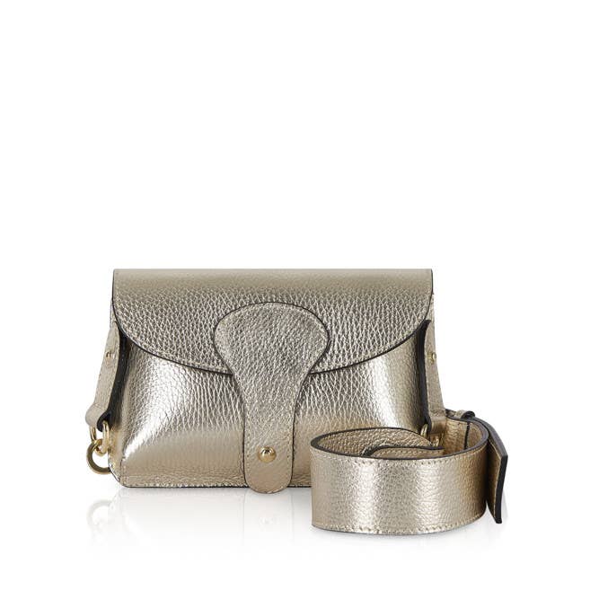 MONTTE DI JINNE - Vente Sac à bandoulière – femme - Petit sac bandoulière en cuir italien avec large sangle épaisse0