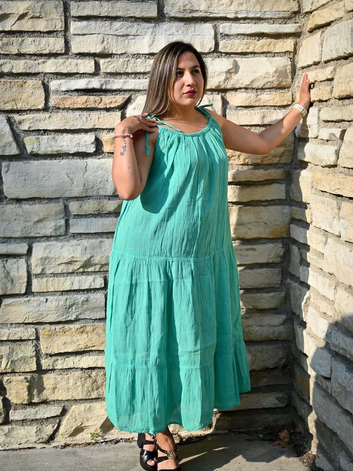 Vestido de verano de algodón Diosa de la Tierra - Vestido 100% algodón - Vestido de algodón de verano para venta al por mayor de Alpaca market