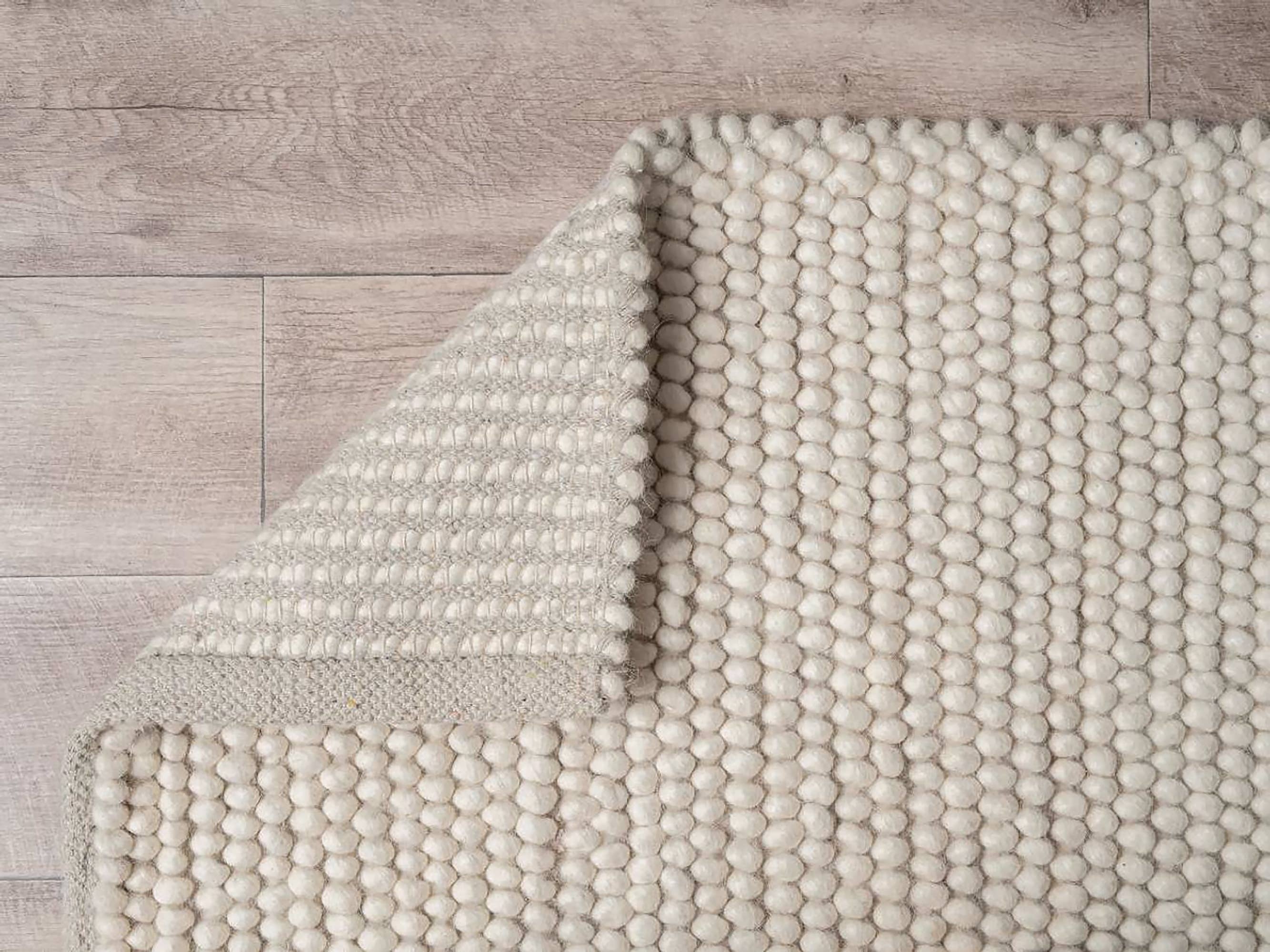 home mart goods - Wholesale Area Rug - Ivory Cream Chunky Beads Hand-Woven Handmade Wool Rug8