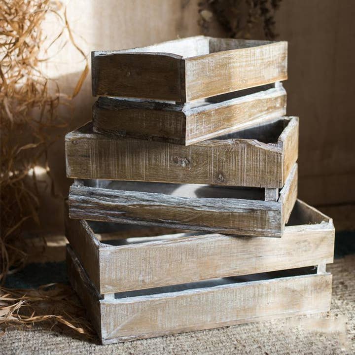 Rustic Reach - Wholesale Planter Box - Rectangular Solid Wood Crates