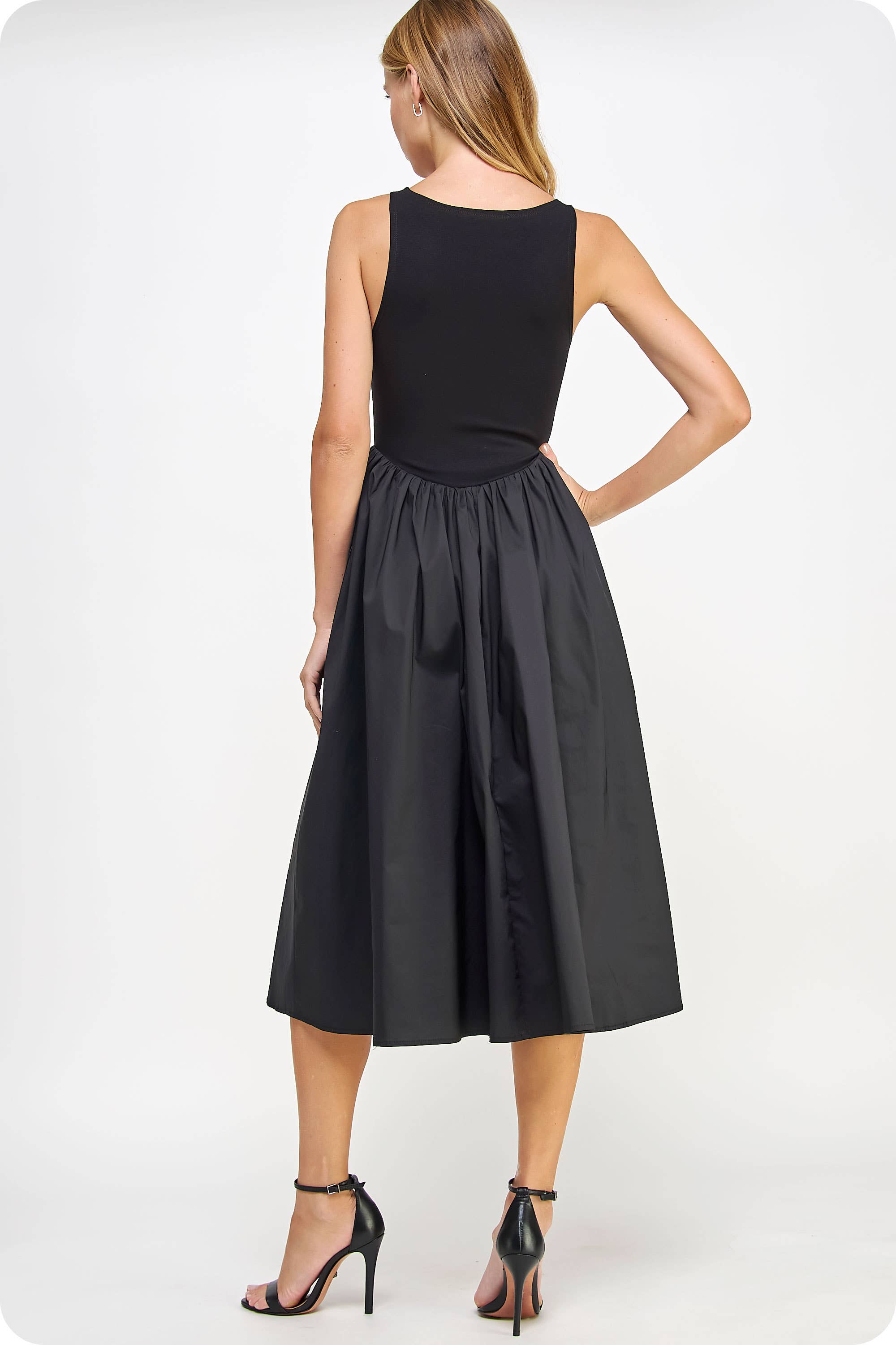 Strut & Bolt - Wholesale Dress - Women's - Knit Contrast Poplin Long Dress20