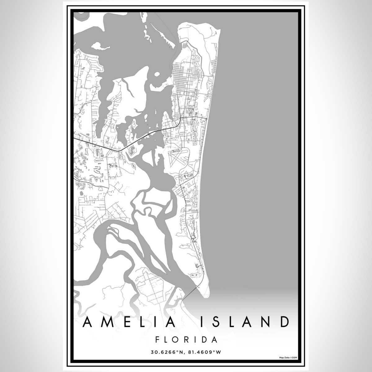 JACE.design - Wholesale Art Print - Amelia Island FL Map Print Classic3