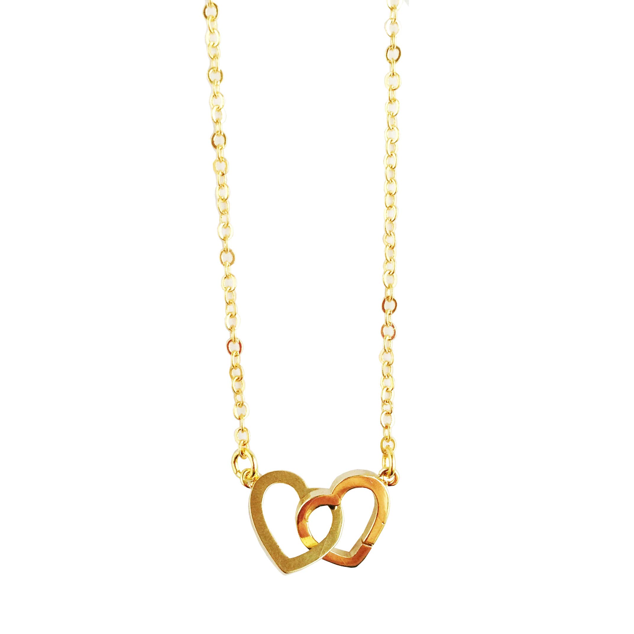 Rebecca Accessories LLC - Wholesale Pendant/Charm Necklace - Two Hearts Intertwined Charm Pendant Necklace Gift Love1
