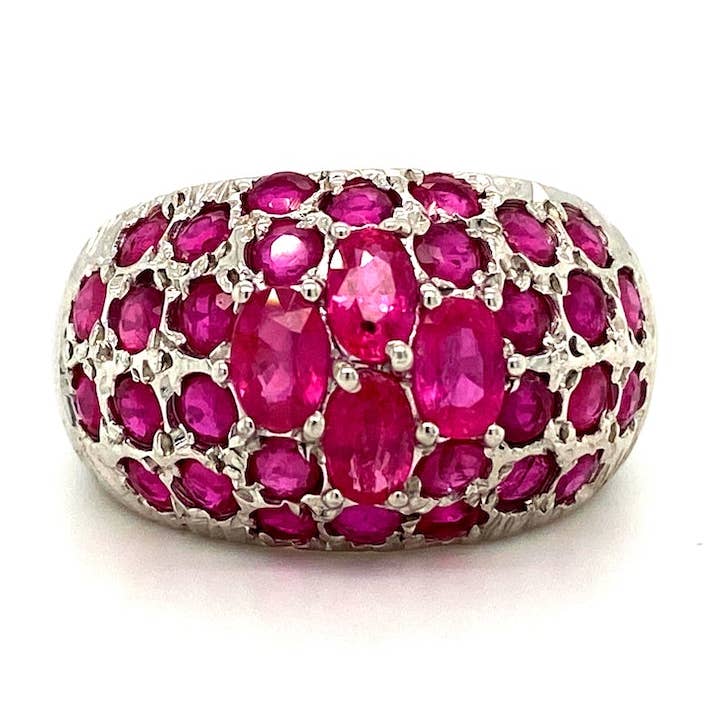 Anello con rubino in argento sterling 925 - KSR 13754 per la vendita all'ingrosso da parte di Kotawala Jewels