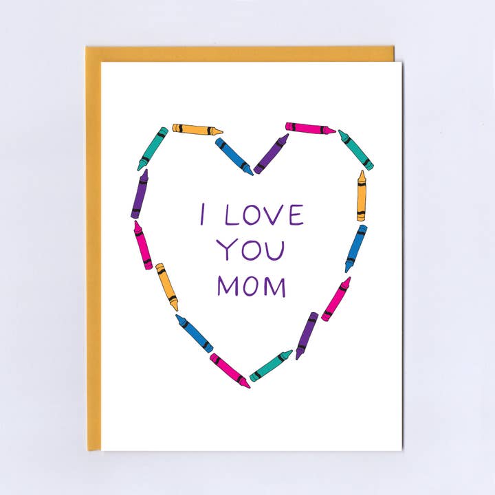 Jeg elsker dig mor farveblyanter Lykønskningskort for engroshandel hos The Treasurie