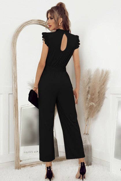 Supreme Fashion - Wholesale Jumpsuit - Women's - Mock Neck Sleeveless Ruffle Jumpsuit7
