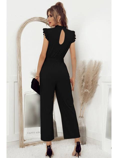 Supreme Fashion - Wholesale Jumpsuit - Women's - Mock Neck Sleeveless Ruffle Jumpsuit7