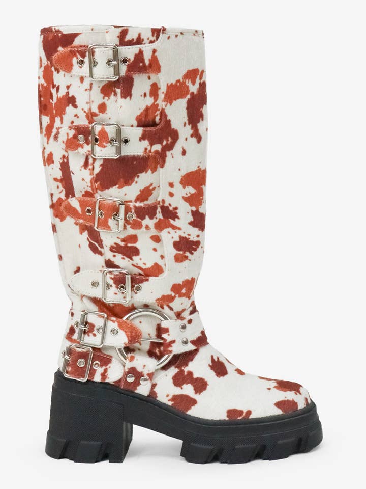 Lemonade Shoes – wholesale Stövlar - Dam – Buckle Up Now - motorcykelstövlar med sidospännen och klumpig sula