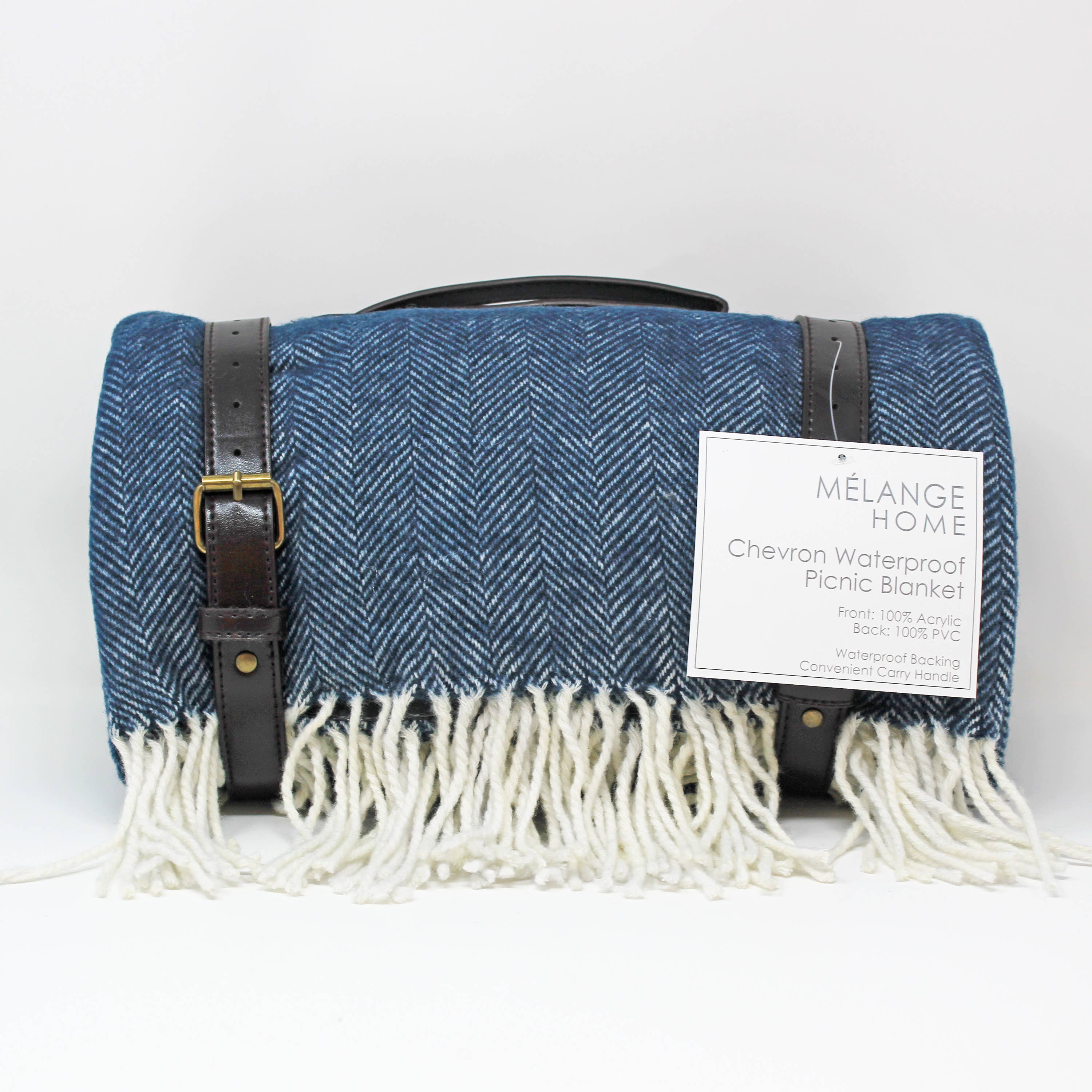 Mélange Home - Vente Nappe de pique-nique - Couverture de pique-nique Chevron avec dos imperméable0