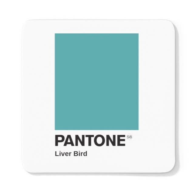 Scouse Pantone Coaster Liver Bird Blue for wholesale by Scouse Bird Shop