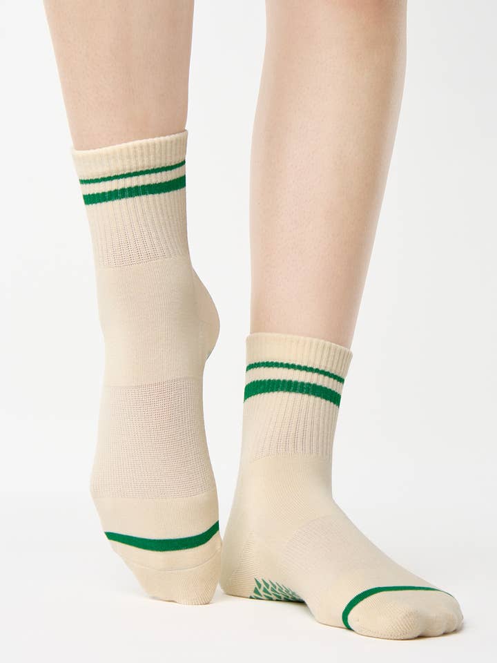 Women's Varsity Ankle Grip Sock– No Slip Cotton Blend for Pilates & Barre for wholesale by Pointe Studio