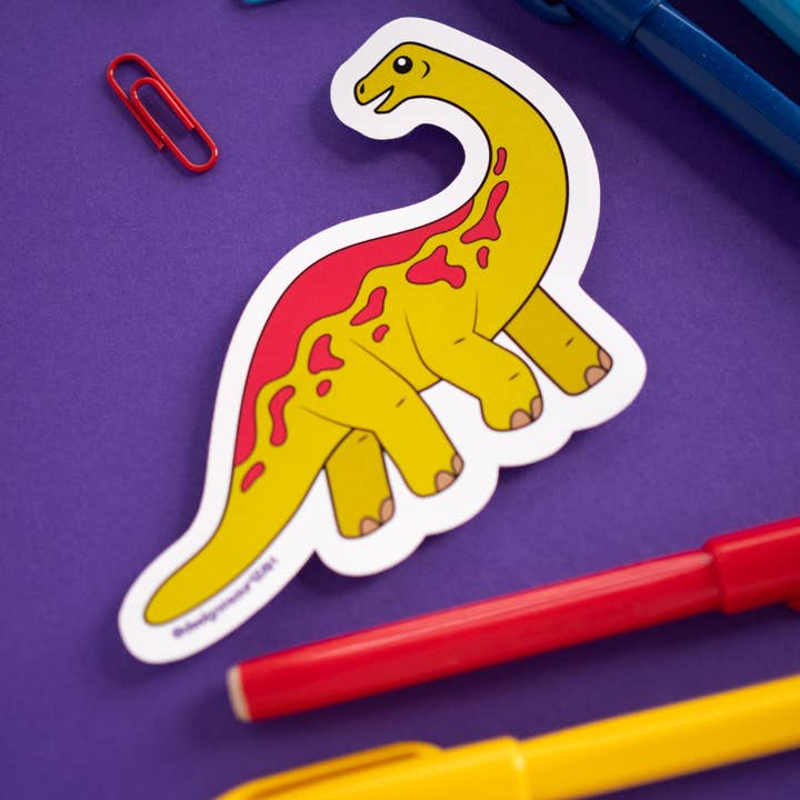 designosaur – wholesale Sticker – Diplodocus dinosaur vinyl sticker (4 inch)4