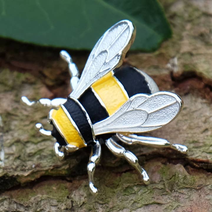 Bumblebee Insect Brooch, Silver Plated for wholesale by Alexander Thurlow & Co Ltd