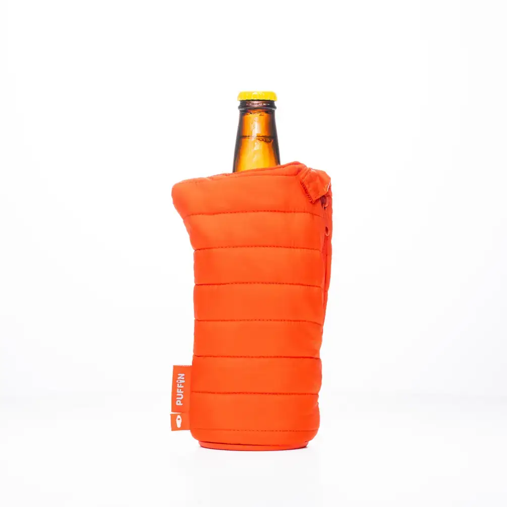 Puffin Drinkwear - Wholesale Drink Huggers & Koozies - *ON SALE* Bottle Cooler - The OG - Puffin Red & Crater Blue6