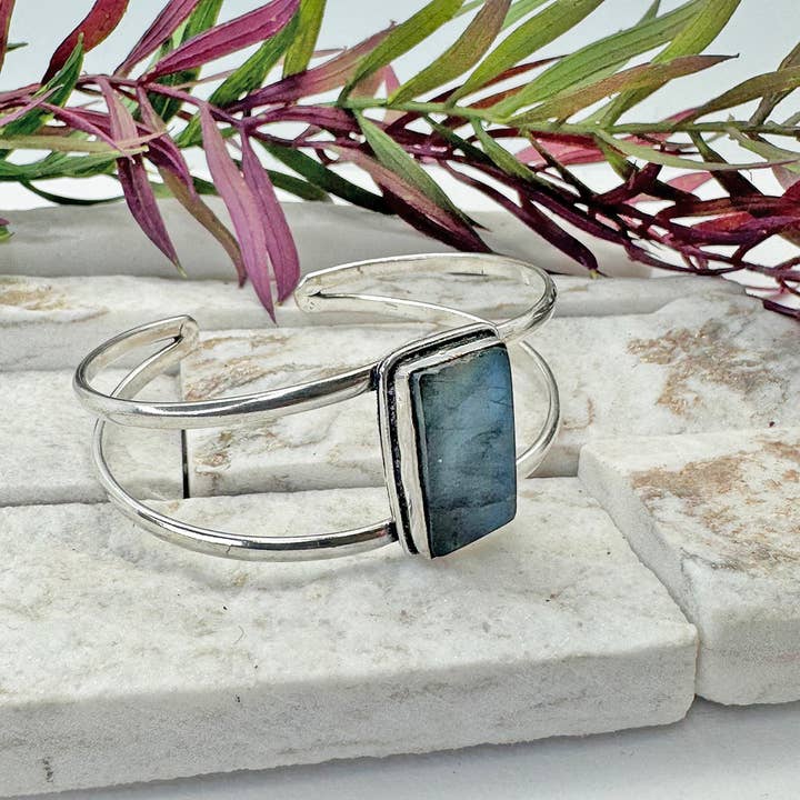 Anju Jewelry - Venta al por mayor Pulseras tipo brazalete - Brazalete de piedra semipreciosa Kashi - Labradorita2