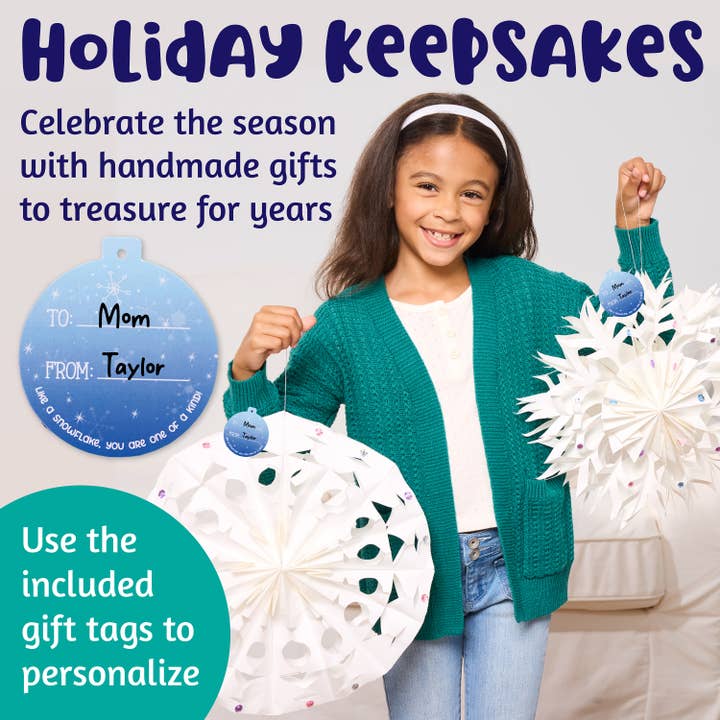 Faber-Castell / Creativity for Kids - Wholesale DIY Craft Kit - Kids - Make Your Own Cutout Paper Snowflake Ornaments Kit for Kids