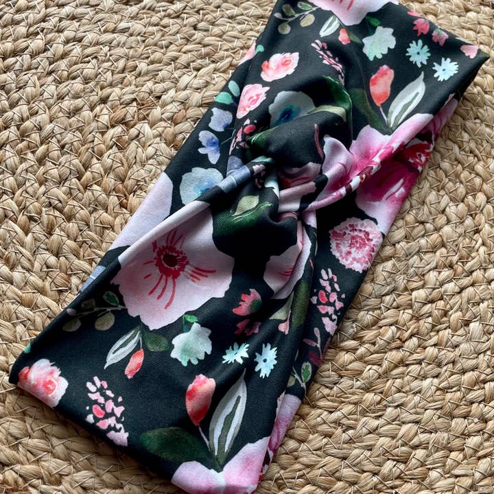 Designs by Rachel Joy - Wholesale Fashion Headband - Women's - Tiger Lily Charcoal Knit Twist Headband1