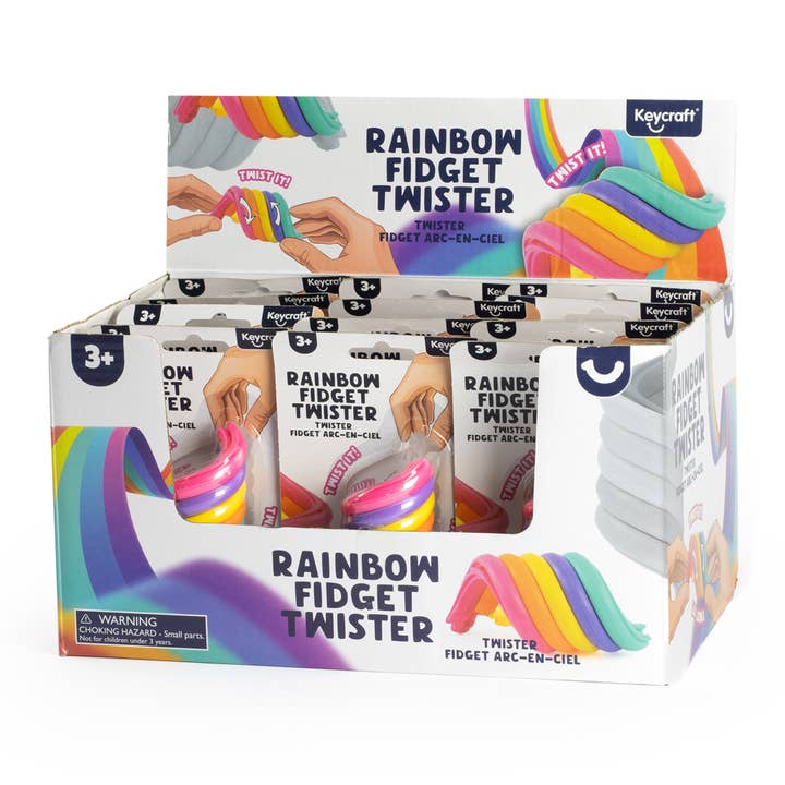 Keycraft - Vente Fidget/jouet anti-stress – enfant - Jouet Sensoriel Torsade Arc-en-ciel Keycraft