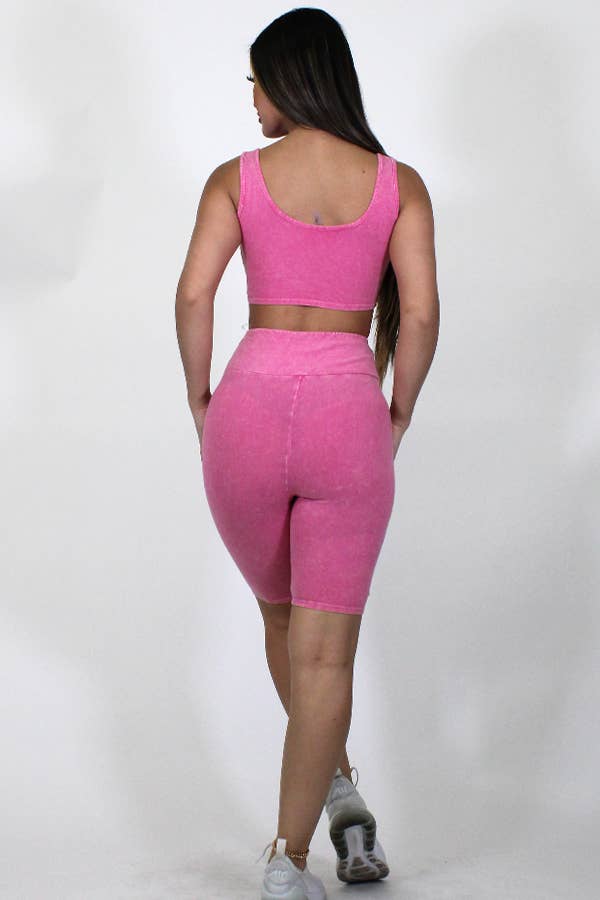 Junie – Großhandel Loungewear-Set – Damen – Mineralgewaschenes Tanktop und Biker Short Set57