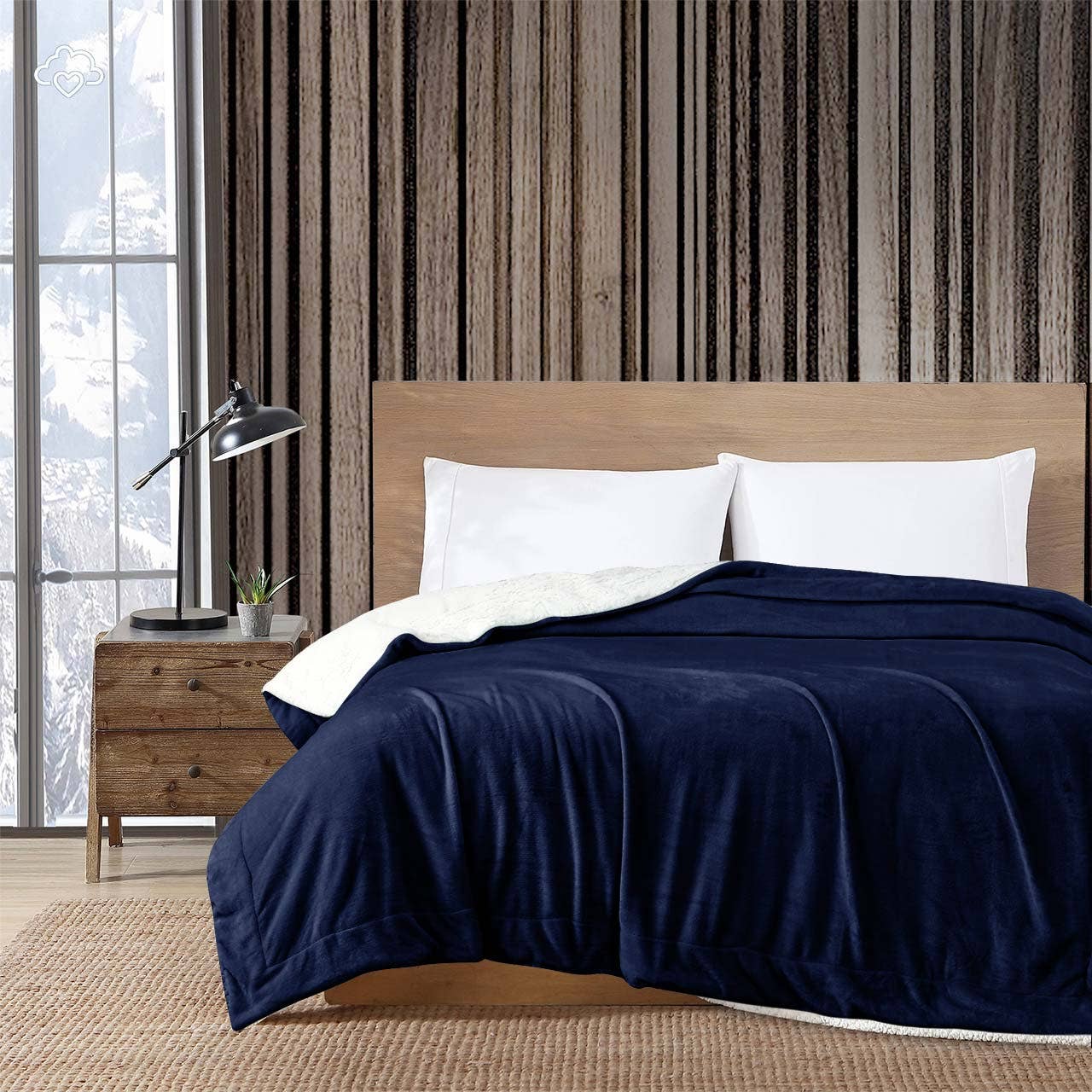 Cottonpassion_US – Engroshandel Sengetæppe – Vendbar Sherpa Fleece tæppe Warm Throw Twin Full/Queen1