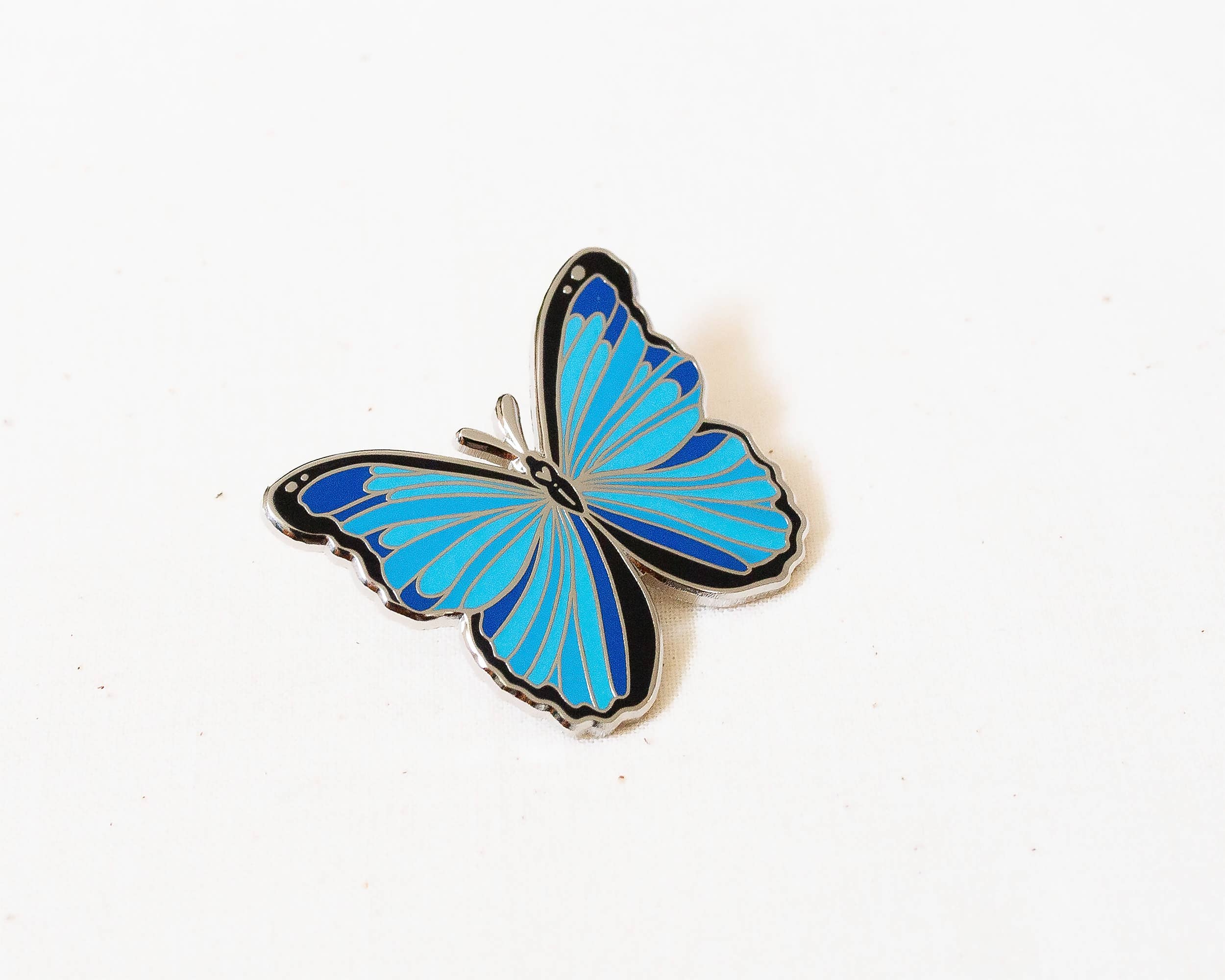Wildship Studio - Wholesale Lapel Pin/Button - Blue Morpho Butterfly Enamel Pin2
