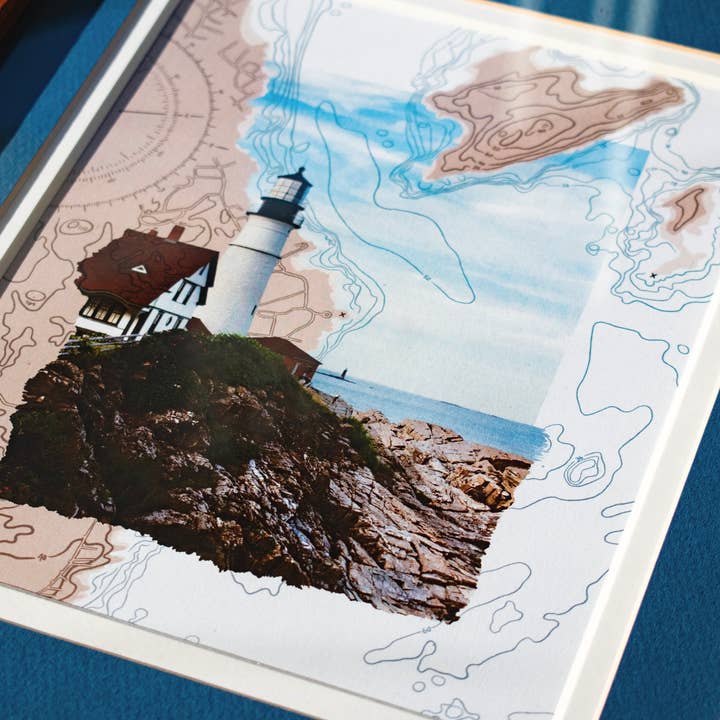 Abby Clark Creative - Wholesale Art Print - Portland Head Light Film Photography Nautical Map 8x10 Print3
