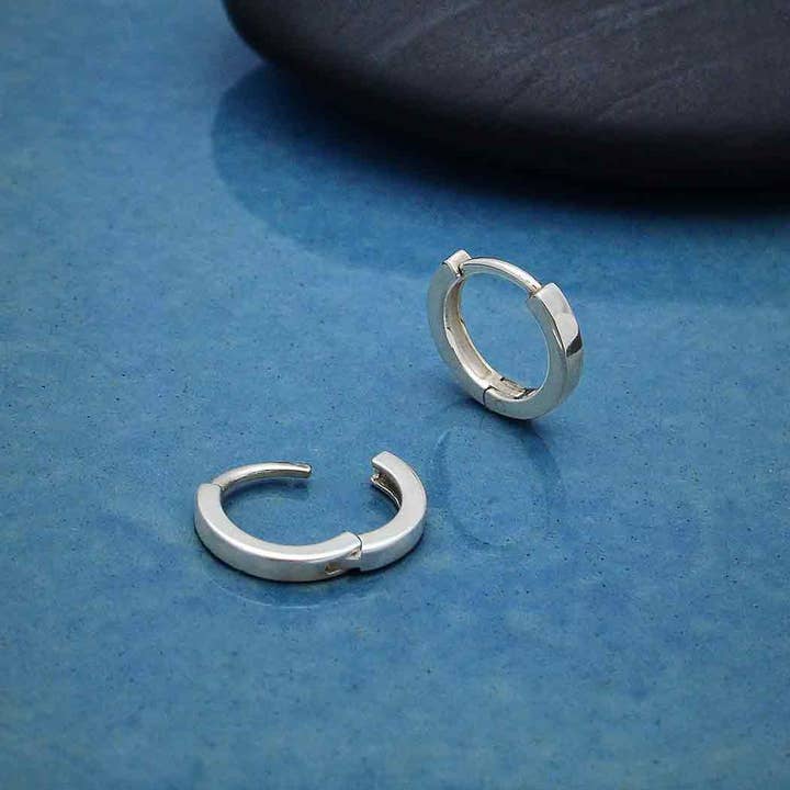 Nina Designs - Wholesale Huggie Earrings - Sterling Silver or Bronze Plain Huggie Hoops