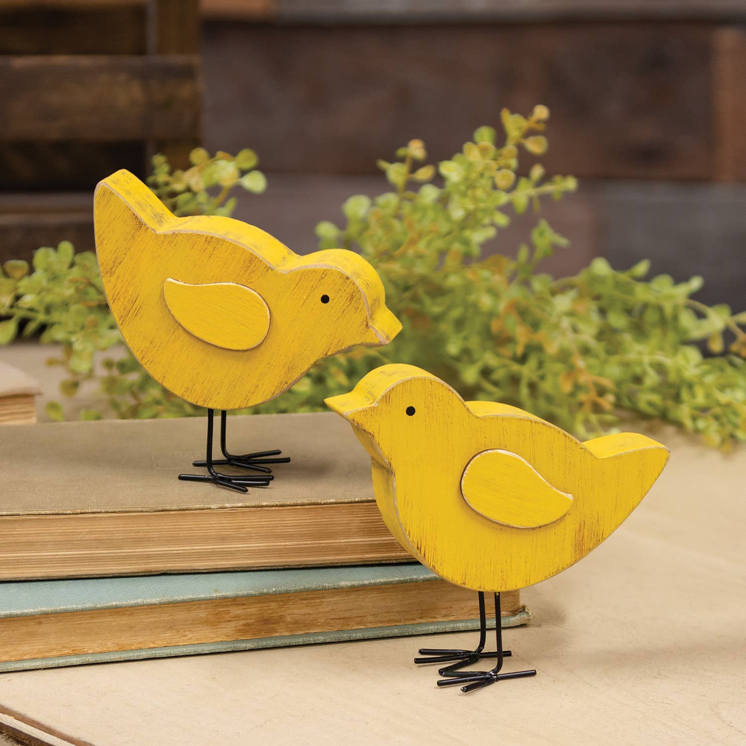 CWI Gifts - Wholesale Decorative Tabletop Object - Distressed Wooden Chunky Chick Sitter - 2 Asstd.1